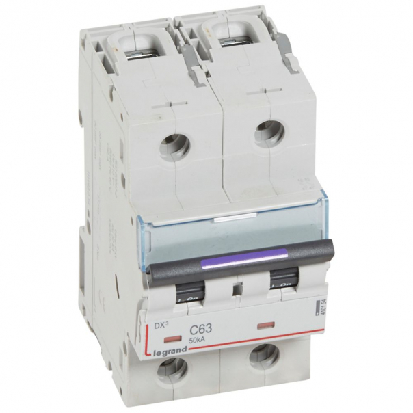 WYŁĄCZNIK NADPRĄDOWY C 63A 2-POLOW 50KA DX3 S322 - 410154 - LEGRAND