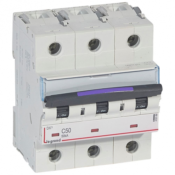WYŁĄCZNIK NADPRĄDOWY C 50A 3-POLOWY 50KA DX3 S323 - 410166 - LEGRAND