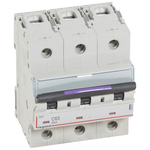 WYŁĄCZNIK NADPRĄDOWY C 63A 3-POLOWY 50KA DX3 S323 - 410167 - LEGRAND