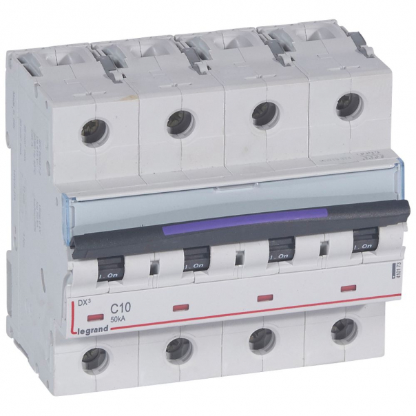 WYŁĄCZNIK NADPRĄDOWY C 10A 4-POLOWY 50KA DX3 S324 - 410173 - LEGRAND
