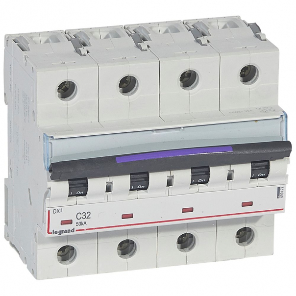 WYŁĄCZNIK NADPRĄDOWY C 32A 4-POLOWY 50KA DX3 S324 - 410177 - LEGRAND