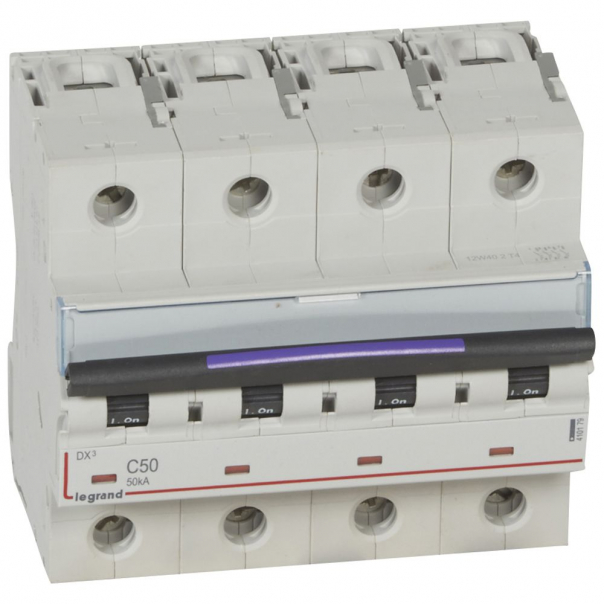 WYŁĄCZNIK NADPRĄDOWY C 50A 4-POLOWY 50KA DX3 S324 - 410179 - LEGRAND