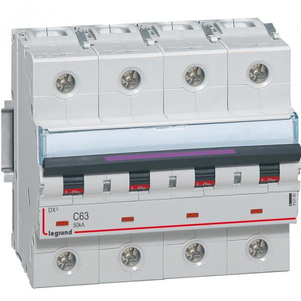 WYŁĄCZNIK NADPRĄDOWY C 63A 4-POLOWY 50KA DX3 S324 - 410180 - LEGRAND