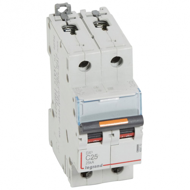 WYŁĄCZNIK NADPRĄDOWY C 25A 2-POLOWY 25KA DX3 S322 - 409770 - LEGRAND