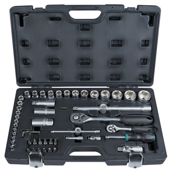 ZESTAW KLUCZY NASADOWYCH 1/4", 1/2" 55 ELEMENTÓW* - 110678 - HAUPA