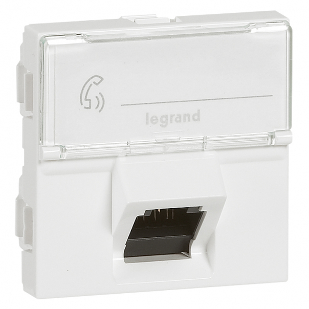 GNIAZDO 1XRJ45 2 MODUŁY KAT. 6A UTP BIAŁE 45&deg; - 076509 - LEGRAND