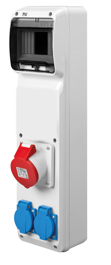 ROZDZIELNIA RS 6-MODUŁÓW 2X GNIAZDO POJEDYŃCZE Z UZIEMIENIEM GNIAZDO SIŁOWE 16A RAL 7035 SZARY - 6240-01 - ELEKTRO-PLAST NASIELSK