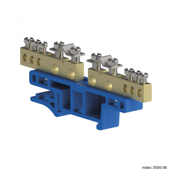 LISTWA ZACISKOWA L-5X2 DO MONTAŻU NA SZYNIE TS35 NIEBIESKI RAL 5005 MSF  - 2000-06 - ELEKTRO-PLAST NASIELSK