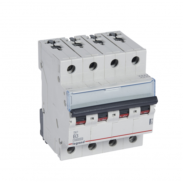 WYŁĄCZNIK NADPRĄDOWY B 1A 3 POLOWY CHARAKTERYSTYKA B SERII TX3 S313 - 404119 - LEGRAND