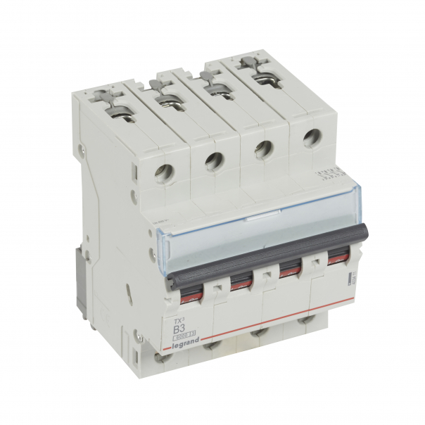 WYŁĄCZNIK NADPRĄDOWY B 3A 4 POLOWY CHARAKTERYSTYKA B SERII TX3 S304 - 403411 - LEGRAND