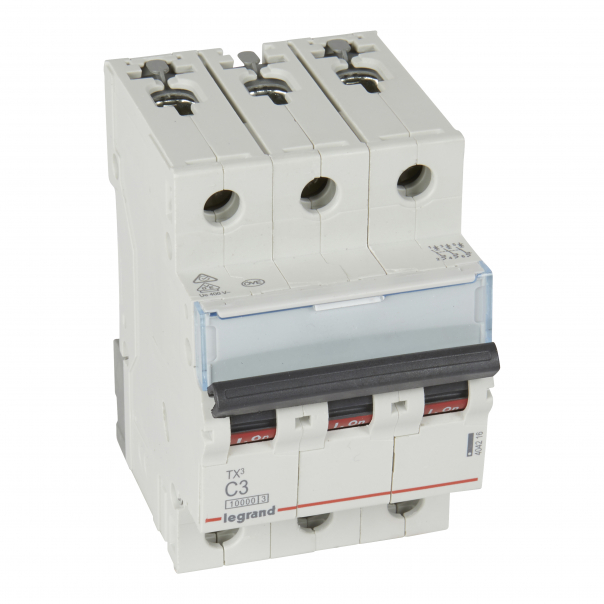 WYŁĄCZNIK NADPRĄDOWY C 3A 3 POLOWY CHARAKTERYSTYKA C SERII TX3 S313 - 404216 - LEGRAND