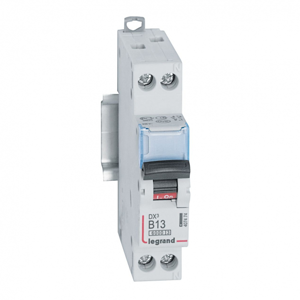 WYŁĄCZNIK NADPRĄDOWY B 13A 1-POLOWY Z TOREM NEUTRALNYM SERII DX3 S 301N - 407474 - LEGRAND