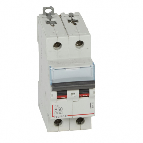 WYŁĄCZNIK NADPRĄDOWY B 50A 2-POLOWY CHARAKTERYSTYKA B SERII DX3 S302 - 407514 - LEGRAND