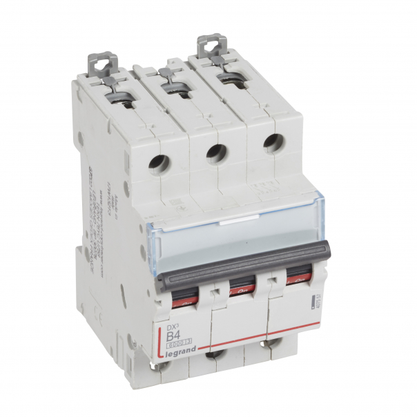 WYŁĄCZNIK NADPRĄDOWY B 4A 3-POLOWY CHARAKTERYSTYKA B SERII DX3 S303 - 407557 - LEGRAND