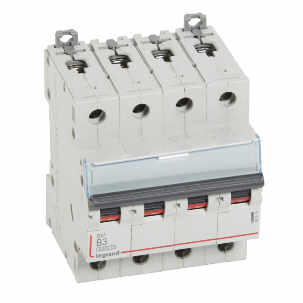 WYŁĄCZNIK NADPRĄDOWY B 3A 4-POLOWY SERII DX3 S304 - 407619 - LEGRAND