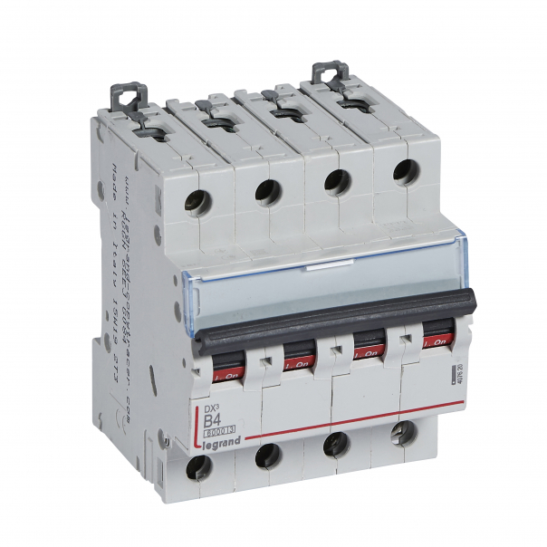 WYŁĄCZNIK NADPRĄDOWY B 4A 4-POLOWY SERII DX3 S304 - 407620 - LEGRAND