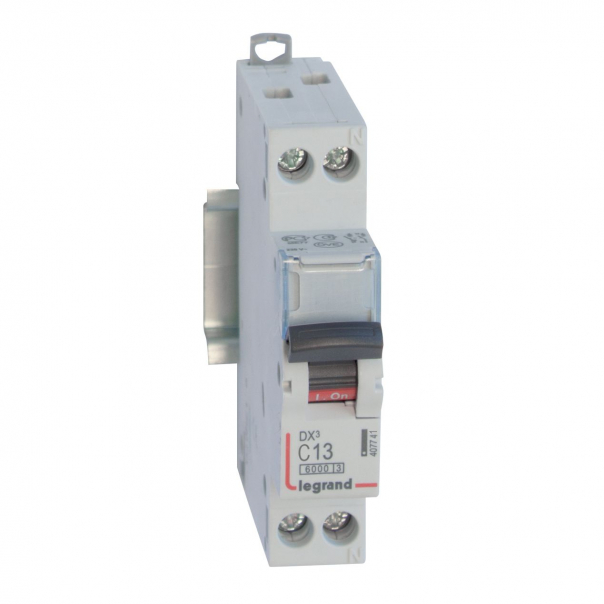 WYŁĄCZNIK NADPRĄDOWY C 13A 1-POLOWY Z TOREM NEUTRALNYM CHARAKTERYSTYKA C SERII DX3 S 301N - 407741 - LEGRAND