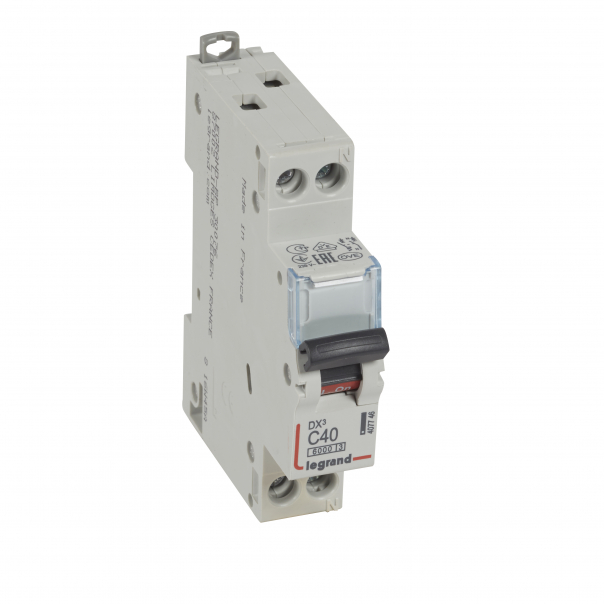 WYŁĄCZNIK NADPRĄDOWY C 40A 1-POLOWY Z TOREM NEUTRALNYM CHARAKTERYSTYKA C SERII DX3 S 301N - 407746 - LEGRAND