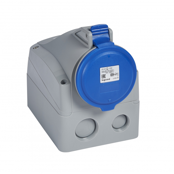 GNIAZDO STAŁE 32A 3 POLOWE Z TOREM NEUTRALNYM Z UZIEMIENIEM 230V IP44 - 555256 - LEGRAND