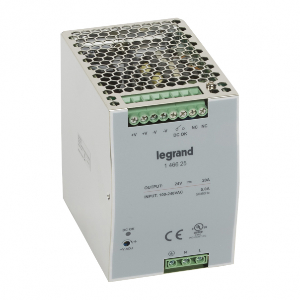 ZASILACZ STABILIZOWANY 1-FAZOWY 240V/24V 20A - 146625 - LEGRAND