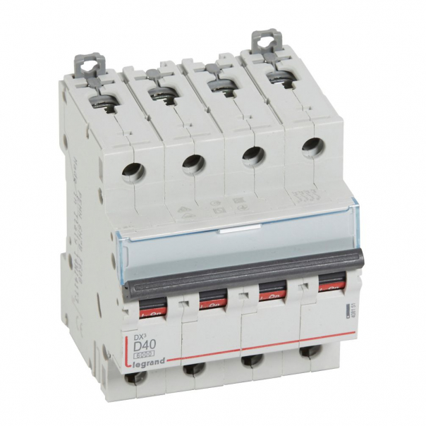 WYŁĄCZNIK NADPRĄDOWY D 40A 4 POLOWY CHARAKTERYSTYKA D SERII DX3 S 304 - 408151 - LEGRAND