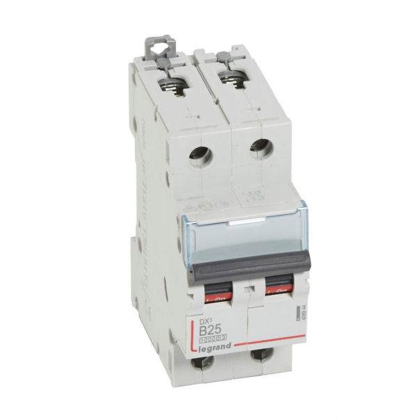 WYŁĄCZNIK NADPRĄDOWY B 25A 2 POLOWY CHARAKTERYSTYKA B SERII DX3 S 312 - 408944 - LEGRAND