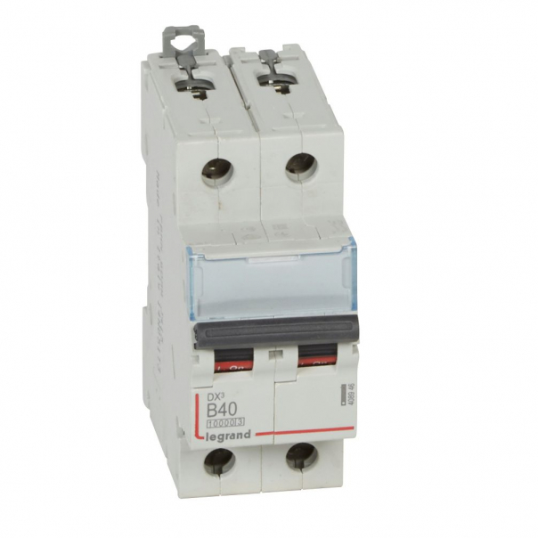 WYŁĄCZNIK NADPRĄDOWY B 40A 2 POLOWY CHARAKTERYSTYKA B SERII DX3 S 312 - 408946 - LEGRAND
