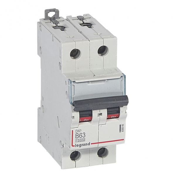 WYŁĄCZNIK NADPRĄDOWY B 63A 2 POLOWY CHARAKTERYSTYKA B SERII DX3 S 312 - 408948 - LEGRAND