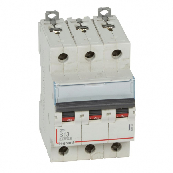 WYŁĄCZNIK NADPRĄDOWY B 13A 3 POLOWY CHARAKTERYSTYKA B SERII DX3 S 313 - 408990 - LEGRAND