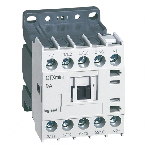 STYCZNIK MOCY MINI 9A 3 BIEGUNY STYK POMOCNICZY 1NC STEROWANIE 24V DC CTX3 - 417031 - LEGRAND