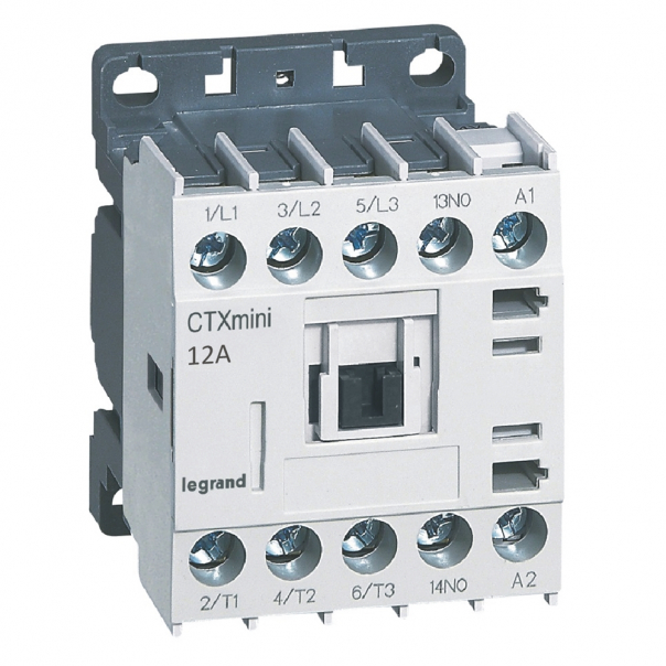STYCZNIK MOCY MINI 12A 3 BIEGUNY STYK POMOCNICZY 1NO STEROWANIE 24V AC CTX3 - 417040 - LEGRAND