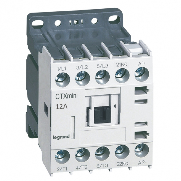 STYCZNIK MOCY MINI 12A 3 BIEGUNY STYK POMOCNICZY 1NC STEROWANIE 24V DC CTX3 - 417051 - LEGRAND