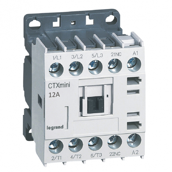 STYCZNIK MOCY MINI 12A 3 BIEGUNY STYK POMOCNICZY 1NC STEROWANIE 415V AC CTX3 - 417059 - LEGRAND