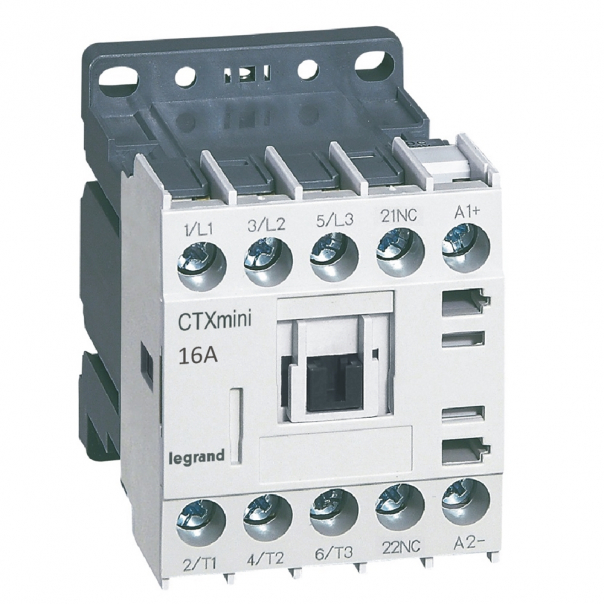 STYCZNIK MOCY MINI 16A 3 BIEGUNY STYK POMOCNICZY 1NC STEROWANIE 24V DC CTX3 - 417071 - LEGRAND