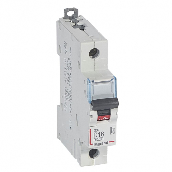 WYŁĄCZNIK NADPRĄDOWY D 16A 1 POLOWY CHARAKTERYSTYKA D SERII DX3 S 301 - 407971 - LEGRAND