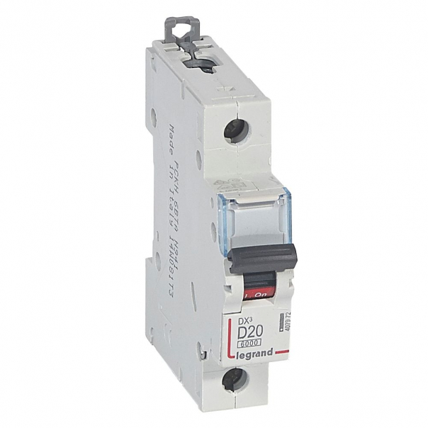 WYŁĄCZNIK NADPRĄDOWY D 20A 1 POLOWY CHARAKTERYSTYKA D SERII DX3 S 301 - 407972 - LEGRAND