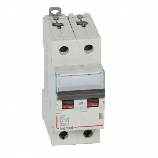 WYŁĄCZNIK NADPRĄDOWY D 16A 2 POLOWY CHARAKTERYSTYKA D SERII DX3 S 302 - 408031 - LEGRAND