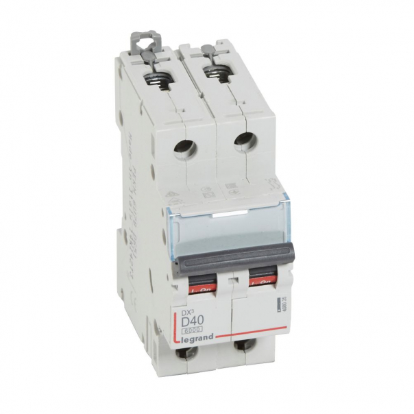 WYŁĄCZNIK NADPRĄDOWY D 40A 2 POLOWY CHARAKTERYSTYKA D SERII DX3 S 302 - 408035 - LEGRAND