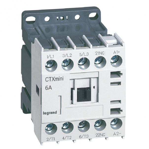 STYCZNIK MOCY MINI 6A 3 BIEGUNY STYK POMOCNICZY 1NC STEROWANIE 24V DC CTX3 - 417011 - LEGRAND