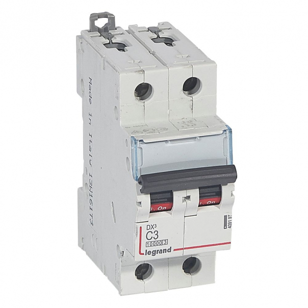 WYŁĄCZNIK NADPRĄDOWY C 3A 2 POLOWY CHARAKTERYSTYKA C SERII DX3 S312 - 409197 - LEGRAND