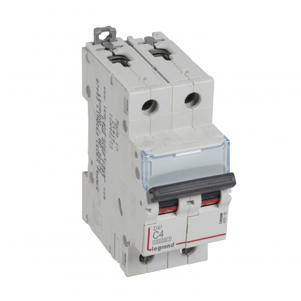 WYŁĄCZNIK NADPRĄDOWY C 4A 2 POLOWY CHARAKTERYSTYKA C SERII DX3 S312 - 409198 - LEGRAND