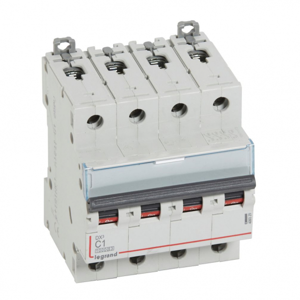 WYŁĄCZNIK NADPRĄDOWY C 1A 4 POLOWY CHARAKTERYSTYKA C SERII DX3 S314 - 409329 - LEGRAND