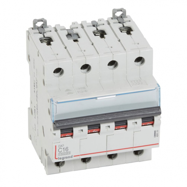 WYŁĄCZNIK NADPRĄDOWY C 16A 4 POLOWY CHARAKTERYSTYKA C SERII DX3 S314 - 409336 - LEGRAND
