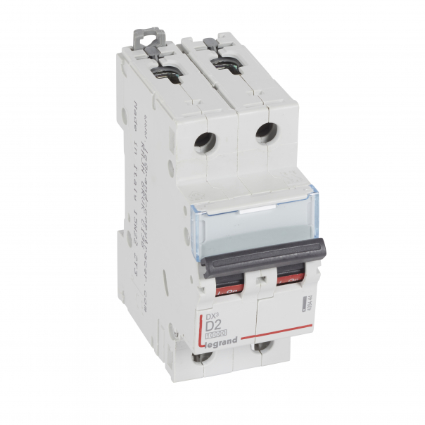 WYŁĄCZNIK NADPRĄDOWY D 2A 2 POLOWY CHARAKTERYSTYKA D SERII DX3 S 312 - 409444 - LEGRAND
