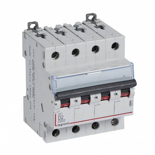 WYŁĄCZNIK NADPRĄDOWY D 2A 4 POLOWY CHARAKTERYSTYKA D SERII DX3 S314 - 409526 - LEGRAND