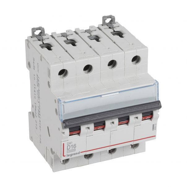 WYŁĄCZNIK NADPRĄDOWY D 16A 4 POLOWY CHARAKTERYSTYKA D SERII DX3 S314 - 409533 - LEGRAND
