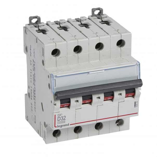 WYŁĄCZNIK NADPRĄDOWY D 32A 4 POLOWY CHARAKTERYSTYKA D SERII DX3 S314 - 409536 - LEGRAND