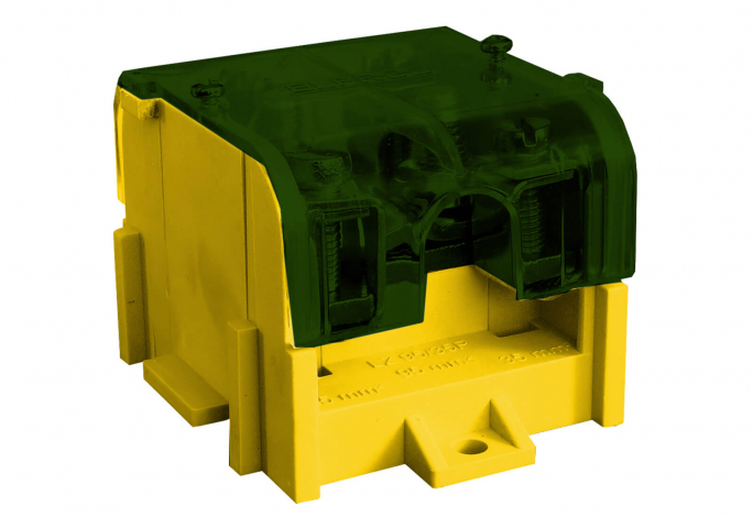 ODGAŁĘŹNIK INSTALACYJNY 1-SEGMENTOWY ZACISK: 1X95MM2 - 4X35MM2 ŻÓŁTO-ZIELONY - 84063009 - SIMET