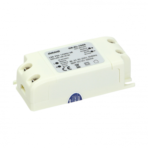 ZASILACZ LED AC/DC, 6W, IP20. - OR-ZL-1609 - ORNO