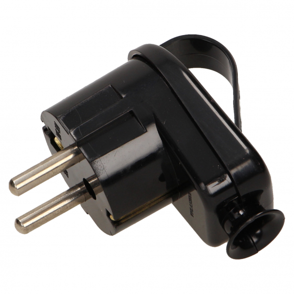 WTYCZKA KĄTOWA UNI-SCHUKO 2P+Z,16A,250V Z UCHEM ROZBIERALNA CZARNY. - WT-16UZ/CZARNY - ORNO